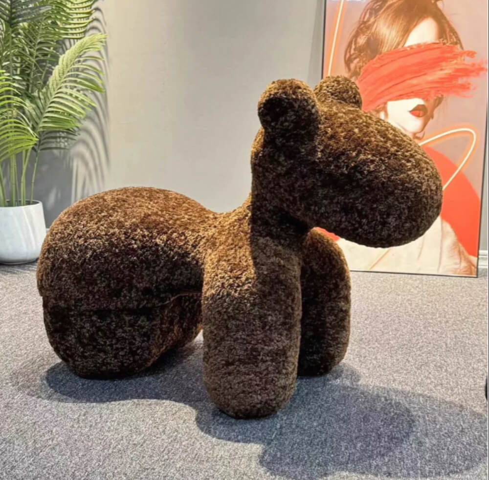 สตูล MY DOLLS HOUSE PONY FURRY 70 ซม. สีน้ำตาลเข้ม_4